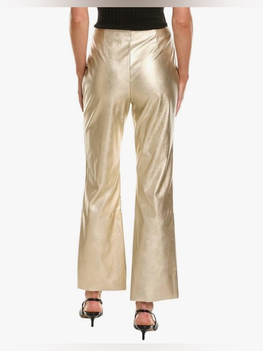 Vince Camuto Metallic Cream Bootcut Flare Pants Size 2 Side zipper - Picture 2 of 12